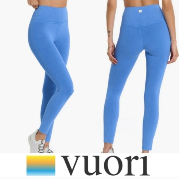 Vuori Pants - Vuori Washed Studio Legging NWT Athletic Athleisure Yoga Cerulean Blue Active